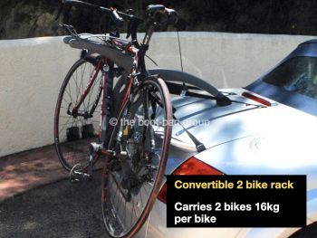 Silver Audi TT Roadster with a bones 2 convertible bike rack fitted carrying a focus road bike