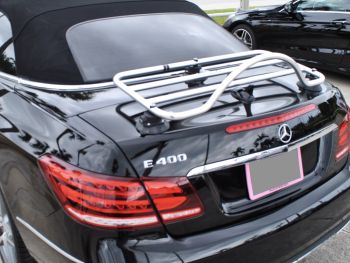 black mercedes e400 e class convertible with a revo-rack pa luggage rack fitted 