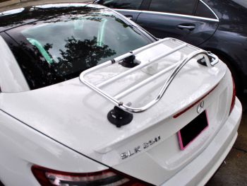 white mercedes benz slk 250 with a revo-rack PA luggage rack fitted 