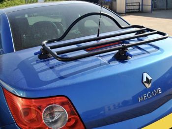 Blue Renault Megane CC Cabriolet with a revo-rack black luggage rack fitted