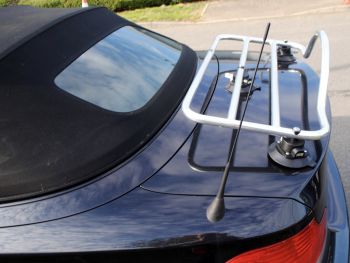black bmw 1 series convertible with a revo-rack pa luggage rack fitted