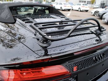 black audi r8 4s spyder with a revo-rack luggage rack fitted close up